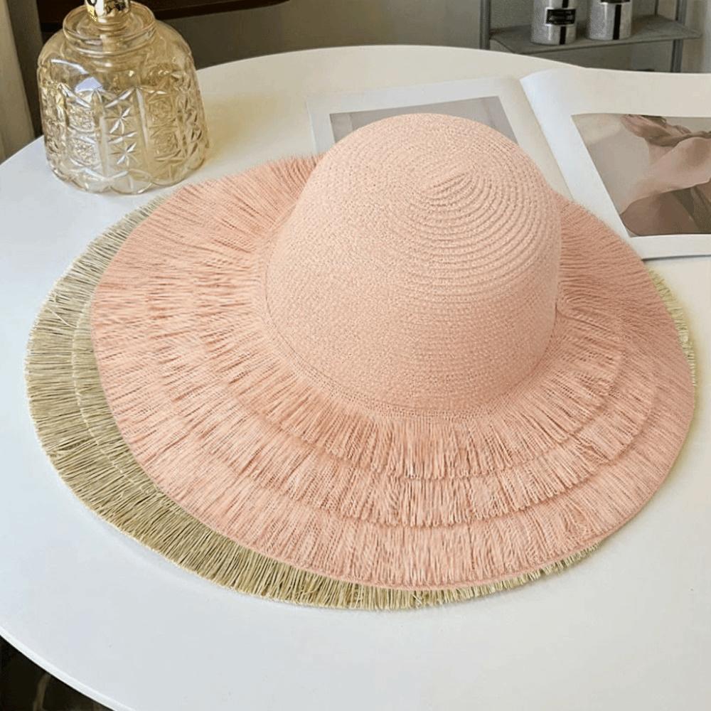 Foldable Straw Hat Wide Brim Fisherman Hat Women Fashion Sun Hat For Beach Holiday Vacation
