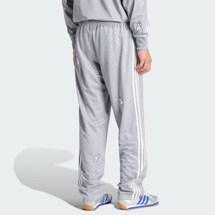 Adidas Originals X Mickey Mouse Co-Branded SS24 Gloves Logo Print Stripe Knit Joggers Men Bottoms Grey IY2276