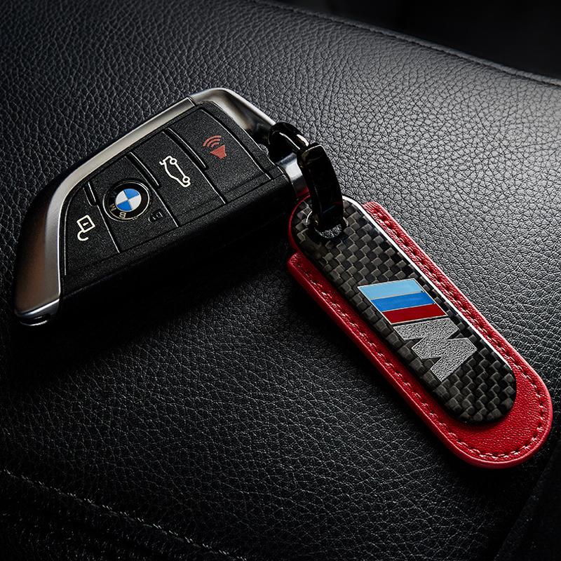 For BMW 1 2 3 4 5 6 7 Series X1 X3 X4 X5 X6 X7 F30 E36 E46 E60 F10 Car Carbon Fiber Key Chain Key Ring Decorative Accessories