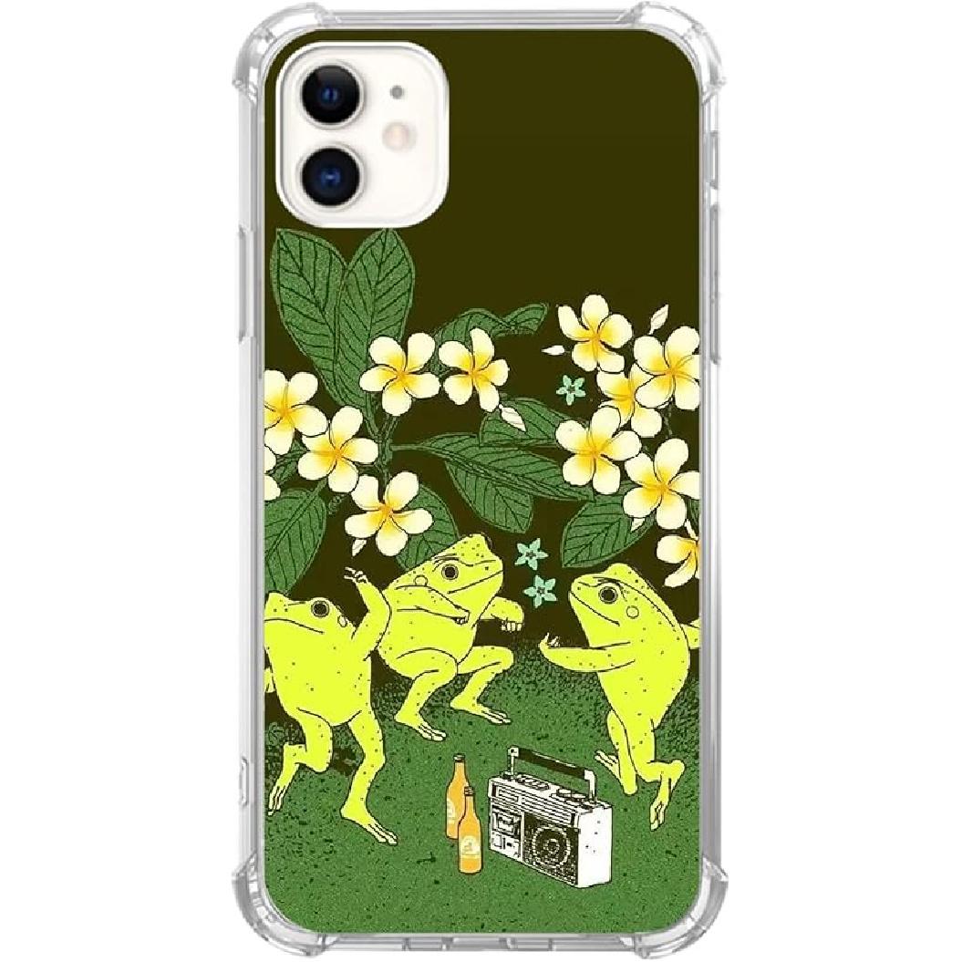 Aesthetic Cowboy Cowgirl Western Country Case Compatible with iPhone 11, Hippie Cowboy Case for iPhone 11, Trendy Cool TPU Bumper Phone Case Cover Cute Frog