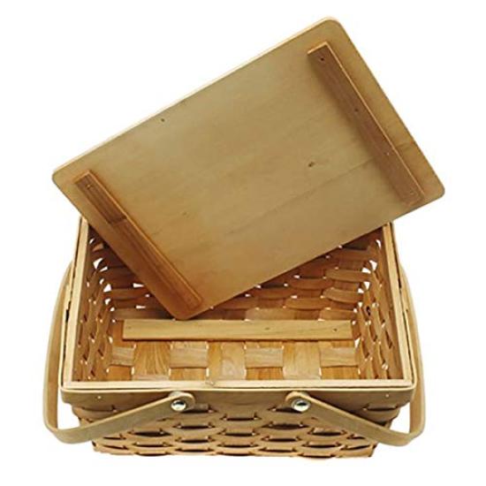 DEAN DELUCA Kleiner Korb mit Klein Perfekt für Mittagessen Sport und die Enthält Einkaufstasche & Deckel, Natürlich, Beige, Mini, Aufbewahrung, Picknicks, Boxen, Tage,
