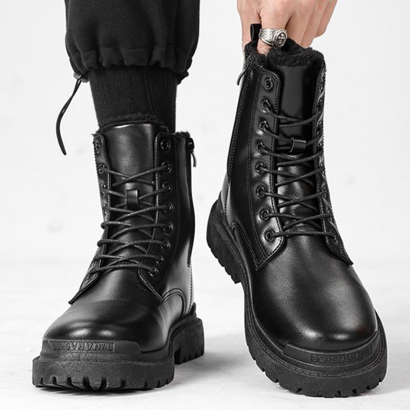 

Весенний тренд Полусапожки для мужчин Черные мужские ботинки Повседневная обувь для мужчин Зимние ботинки из искусственной кожи Мужская защитная обувь botas para hombre 43