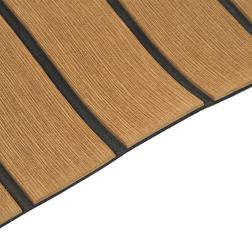 EVA Teak Decking Sheet Surfboard Boat Yacht Flooring Mat Carpet Pad (Brown & Black Strips)