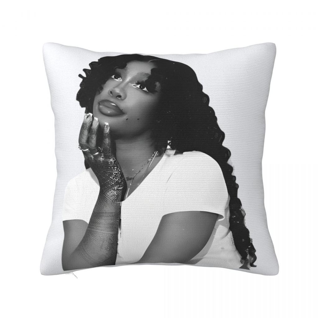 SZA Rapper Singer Square Pillow Case Cushions for Sofa s Music Vintage Pillowcover Home Decor