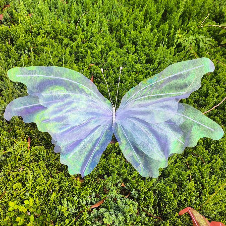Silk Iridescent Butterfly Wedding Art Installation & Photo Prop