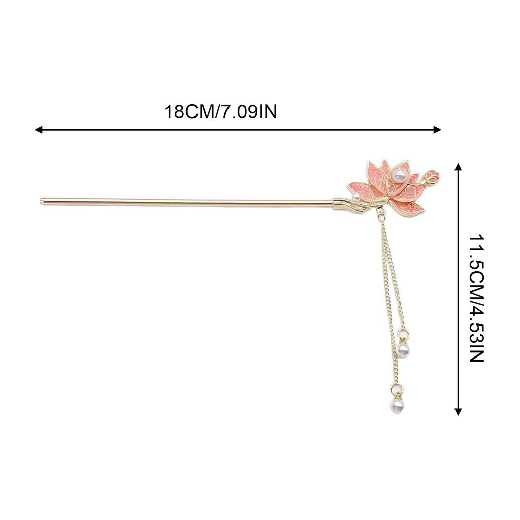 Chinese Style Lotus Hair Sticks Chinese Style Alloy Lotus Simple Hairpin Suitable for Girls Hair Accessories