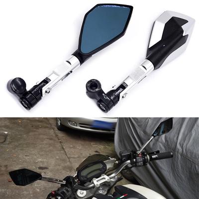 1Pair Universal CNC Modified View Replacement Mirrors Rear Metal Side Mirrors for Motorcycles