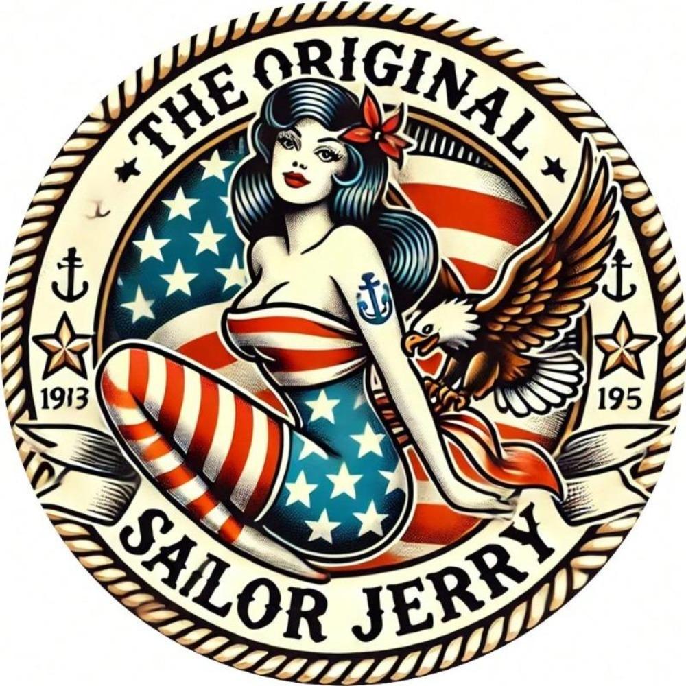 Sailor Jerry Vintage Metal Tin Sign 8x8 Inch Retro Wall Art Home Bar Kitchen Decor Man Cave