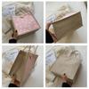 Fashion Eco-Friendly Shopping Bags Linen Button Tote Bags  Grocery Bags Women'S Casual Handbag Gift Bags