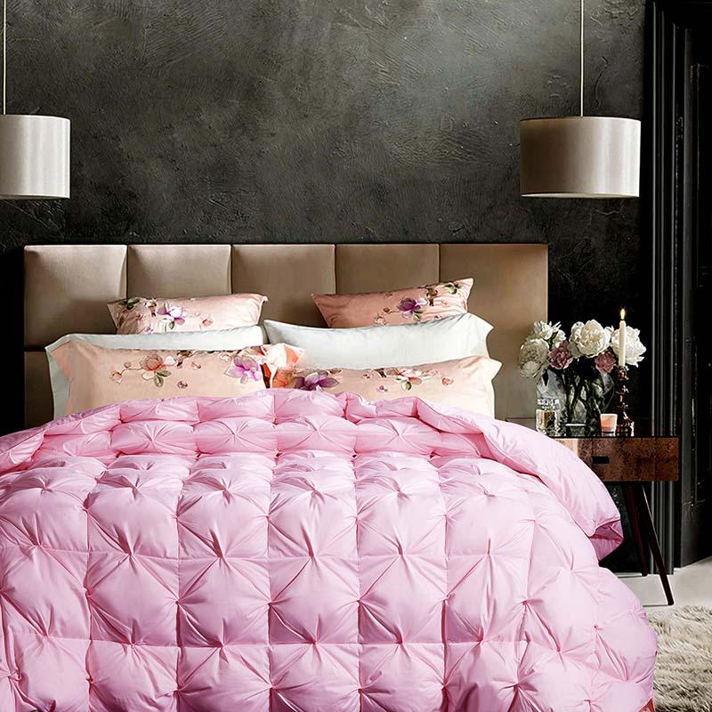 Court Style Soft Silk Twist Solid Color Down Quilt Shell - Silent Semi-Finished Version