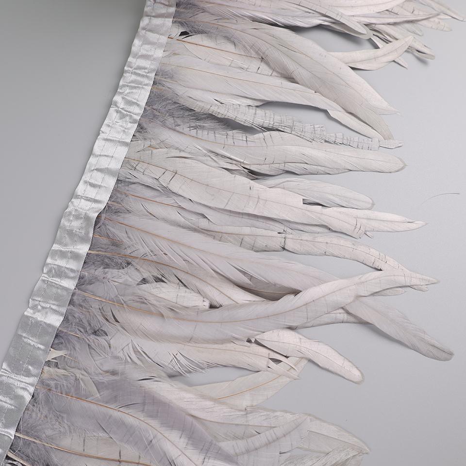 25-30cm Rooster Feather Trimming Chicken Feathers Trims Rooster Tail Feather Ribbon Dress Skirt Costume Carnival Decoration