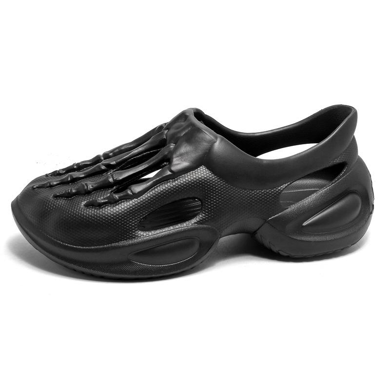 

Мужские сандалии с черепом и когтями - модная летняя пляжная обувь 42 чёрный