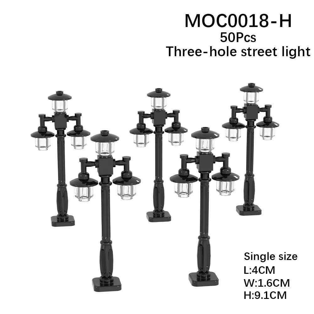 MOC DIY Accessori Parti Piastra Scena Città Blocchi da Costruzione Tronco d'Albero Recinzione Ringhiera Lampione Stradale Semaforo Base Giocattolo A037