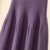 Autumn And Winter Mid-length Solid Color A-line Skirt Casual All-match Knitted Pleated Half-length Skirt Women