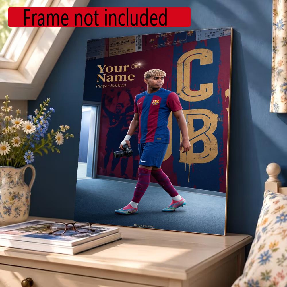Lamin Yamal Customize Your Name Diamond Painting Round Diamond Diy Frameless Holiday Artwork Suitable For Home Office Wall Decoration