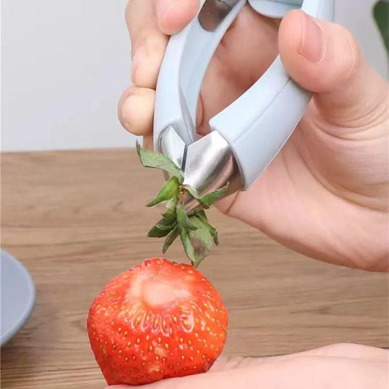 ABS+Stainless Steel Strawberry Stem Remover Tomato Pineapple Corer Fruit Eye Peeler Kitchen Tool (BPA Free,No FDA Certificate)
