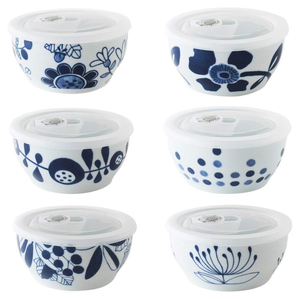 CtoC JAPAN Select Single living small with picture set of 6 13cm xH made in Japan tableware, bowl, lid, change, patterns, multi, 6.2cm, 400cc,