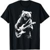 LUjiu Rock Bear Playing Guitar Funny Guitar Bear Music T-Shirt