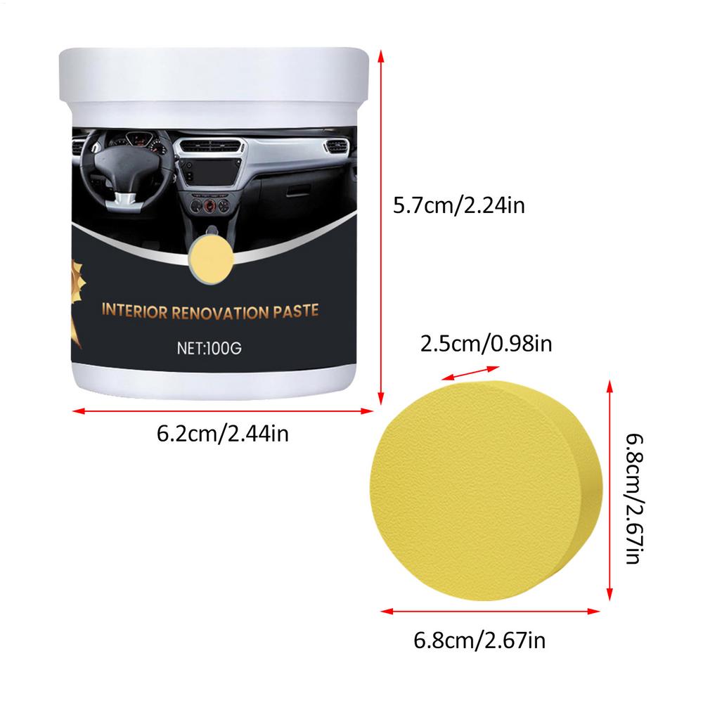 Dashboard Plastic Restorer 100g Long Lasting Car Renewal Cream Interior Polish Cleaner Scratch Repair for Leather Seats & Trim