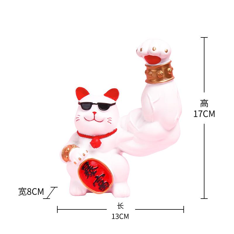 Creative Lucky Cat Decorative Ornaments Muscle Cat Animal Statue Resin Table Small Ornaments Living Room Home Decoration Modern