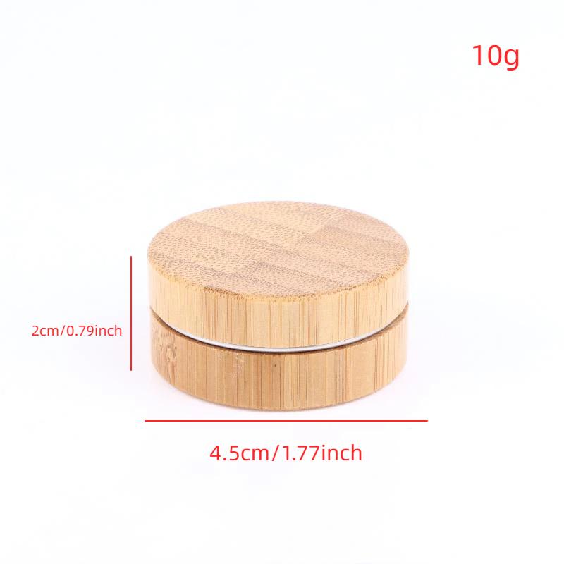 

Reusable Sealing Cosmetic Container Portable Waterproof Cream Bottle Bamboo Aluminum Multifunction Empty Balm Box Women 10g
