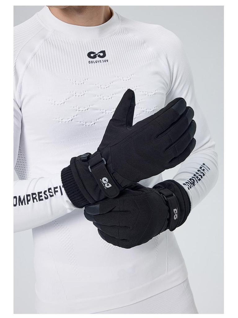 SK42 Unisex Fleece-Lined Ski Gloves: Anti-Slip, Thickened, Warm for Outdoor Sports and Motorcycle Riding
