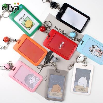 1PC Cute Cartoon Card Holder Unisex Bank Identity Bus ID Credit Card Holder Case with Key Chain Card Cover Case Kids Gift