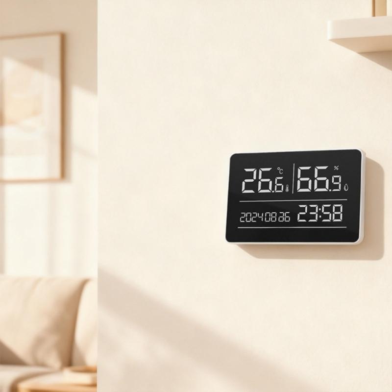 Electronic Clock Featuring Accurate Thermometers Hygrometer&Digital Calendar Suitable for Indoor Environment Monitoring