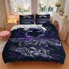 3pcs Shadow Warrior Purple Feather Home Decor Bedding Set-Universal Three-Piece Suit for Bedroom, Guest Room, Living Room, Hotel-Perfect Gif