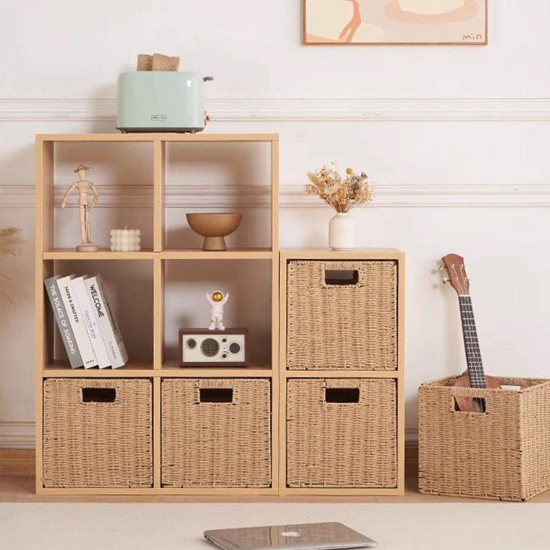 Picknickkorb Algen Weide Korb für Kleinkram Spielzeug-Organizer Kleidung Kleinkram Schrank Schmutzwäsche-Aufbewahrung Faltbarer Rattan-Aufbewahrungskorb