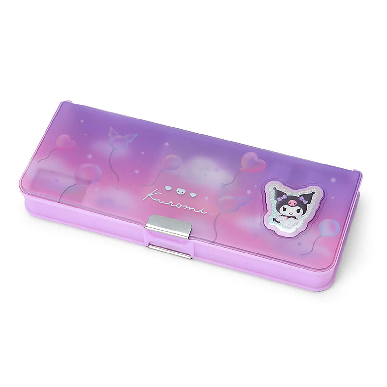 

Sanrio Kuromi Pencil Holds 6 Includes Mini Sharpener and Name Product 264989 Double-Sided Case, Pencils, Space, Code