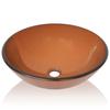 Lavabo en verre trempé - VIDAXL - 42 cm - Marron - A poser - Rond