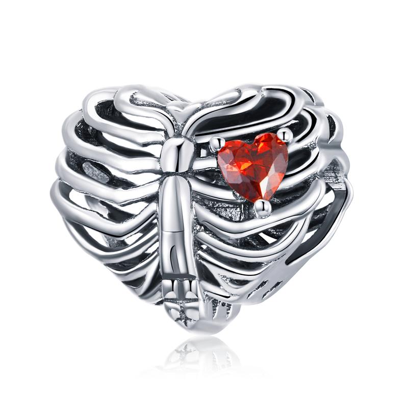 WOSTU Hot Sale 925 Sterling Silver Heart Charm Dangle Mum Beads Fit Original Charm Bracelet Bangle Jewelry Making DIY Gift