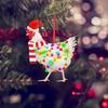 Christmas Scarf Chicken Pendant Wood Party Front Door Decoration Gift