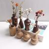 1pcs Solid Wood Vase Black Walnut Small Ornaments Wooden Crafts Home Decoration New Flower Arrangement Device
