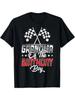 Grandma of the Birthday Boy Racing Graphic T-Shirt - Black Cotton Crew Neck Tee