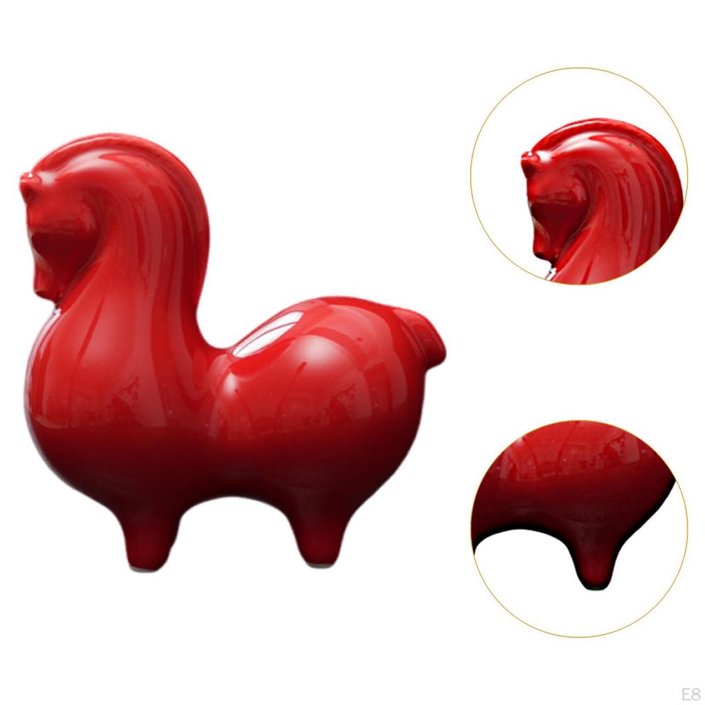 Figurine Ceramic Horse Statue Modern Collectible Chinese Year Decoration Sculpture for Bedroom