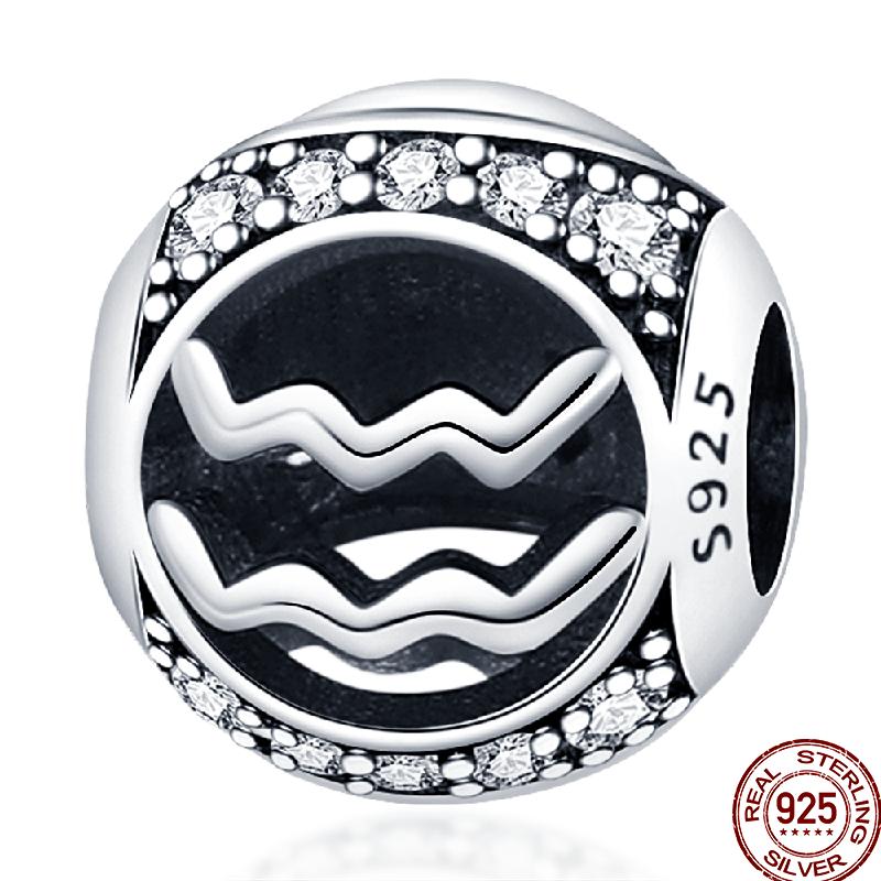 Copper 12 Constellation Series Charms Constellation Pendant Suitable For Pan Original Bracelet Diy Jewelry Gift