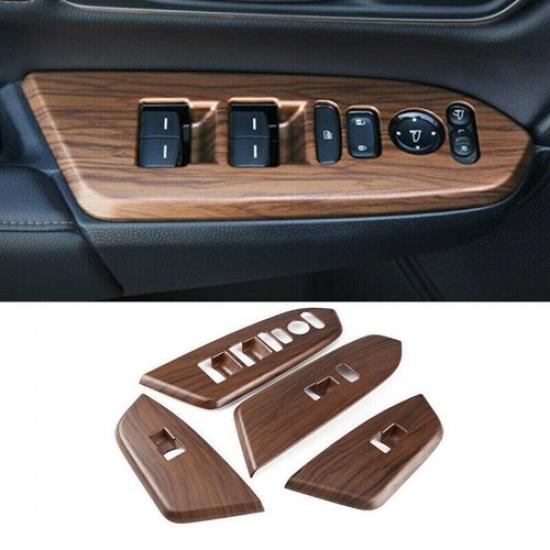 For Honda CR-V CRV 2017- Peach Wood Grain 4X Window Switch Panel Cover Trim
