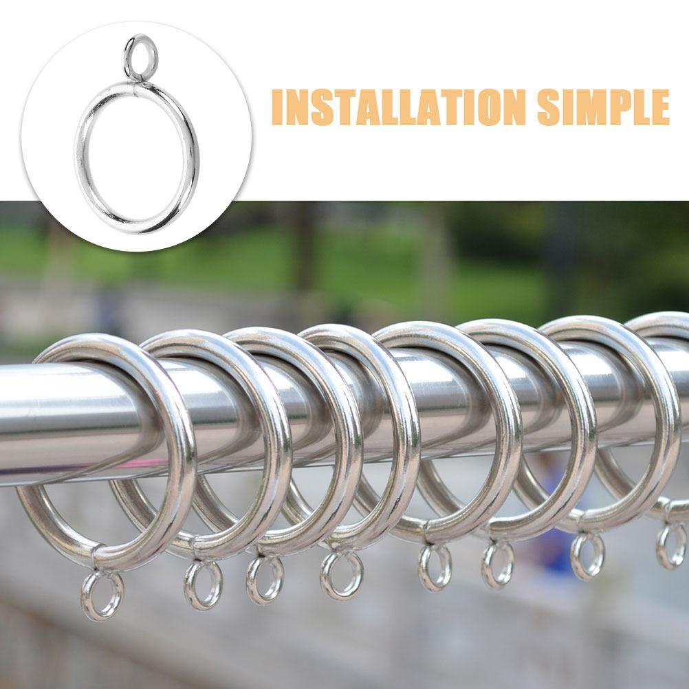 10Pcs Eyelet Curtain Rings Thick Metal Heavy-Duty Drapery Rings for Roman Shades Sliding Window Treatments Bathroom Shower