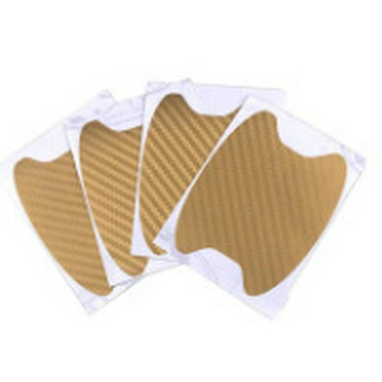 4 pegatinas de fibra de carbono para manija de puerta de coche, película protectora transfronteriza.