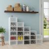 Bymaocar 20 Stück Faltbare Rechteckige Schuhbox Organizer, Stapelbare Klare Kunststoff-Schuhaufbewahrungsbox Organisation Freies Stapeln