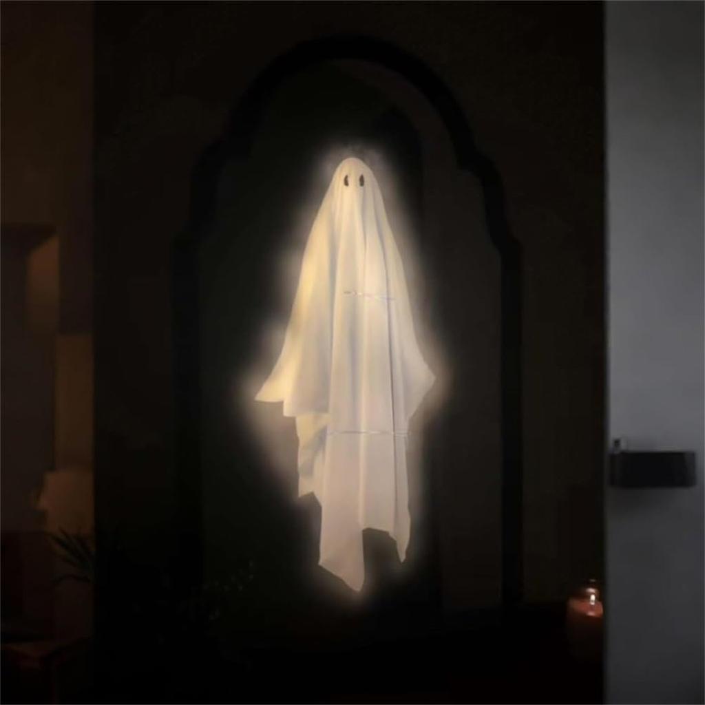Halloween Novelty Mirror With Creepy Eyes, Ologram Mirror LED Lit, Spooky Haunted House Apparition For Indoor/Outdoor