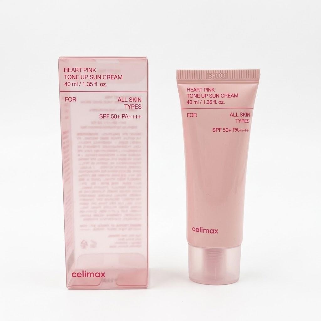 celimax Herz Rosa Ton Up Sonnencreme LSF 50+ LSF 50+ (40ml) – Tägliches rosiges Strahlen & Hoher Schutz für Alle Hauttypen 1pcs