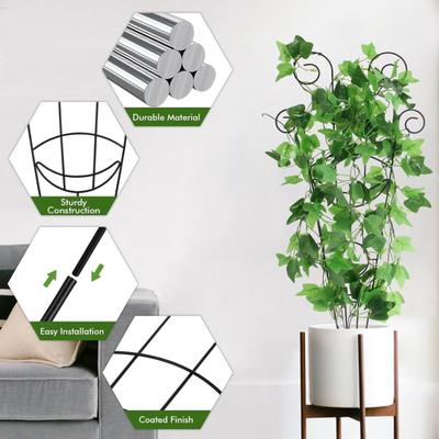 Pflanzgitter Metall Kletterpflanzenstäbe Zimmerpflanzen Stützgitter Pflanzkasten Einsatz Rahmen Gitter für Topf-Efeu Rosen Orchideen