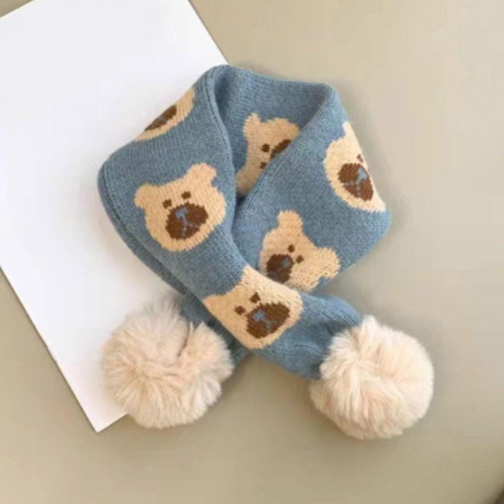 Thickening Boys Girls Knitting Scarf Cartoon Bib Children Kids Winter Scarves  Autumn Winter