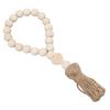Light Brown Farmhouse Wooden Bead Strand Hanging Tassel Bead Ornament  Candlestick Winding Bead
