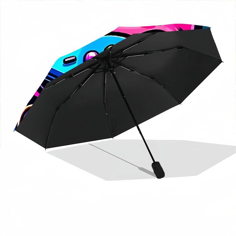 1PC Gamer Kirby Automatic Folding Umbrella - Compact 8-Rib Design, Durable Plastic & Iron, Daily Use F010609