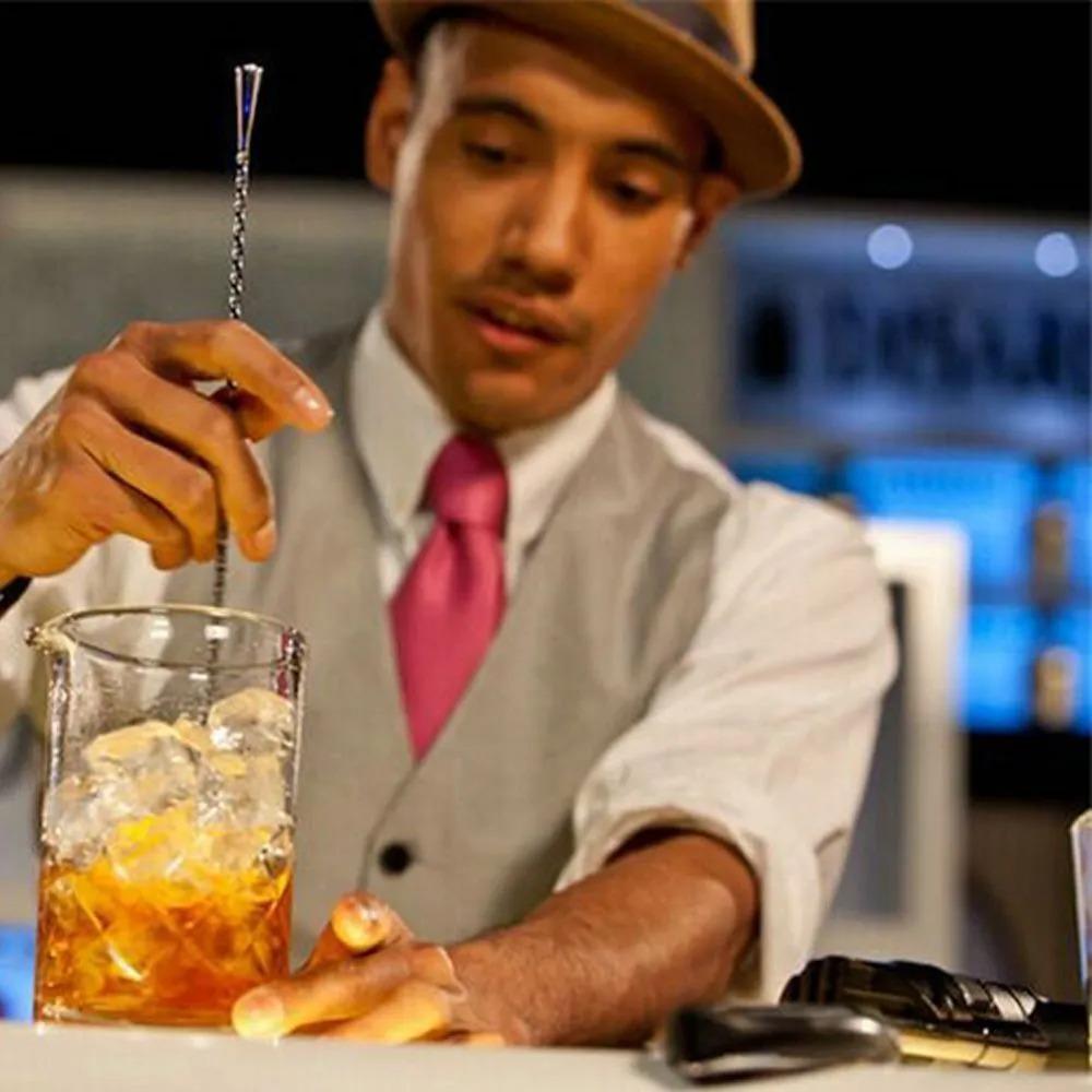 Stainless Steel Bar Teadrop Spoon Long Handle Mixing Spoon Bartender Tools Cocktail Spoon Home Use