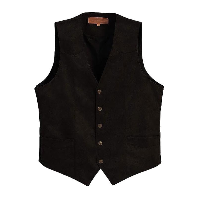 Men's Retro Slim Fit V-Neck Suit Vest for Formal and Casual Wear